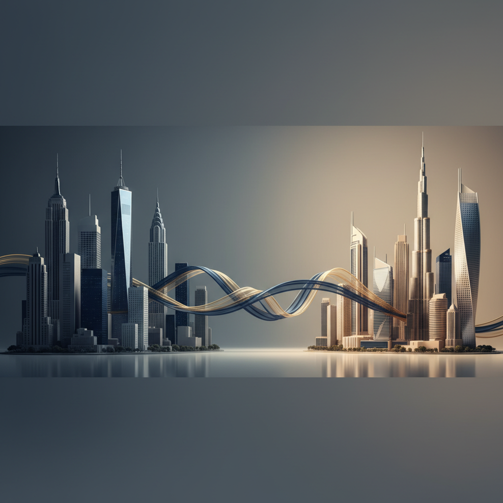 US LLC and Dubai Mainland company dual strategy visualization for non-resident founders in 2026