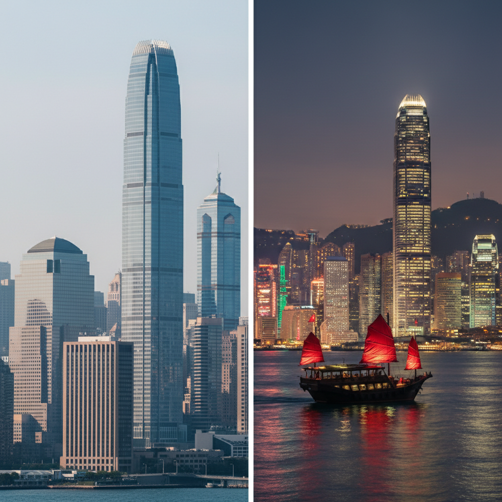 US LLC vs Hong Kong Limited comparison for non-US founders in 2026, showing two distinct global business hubs