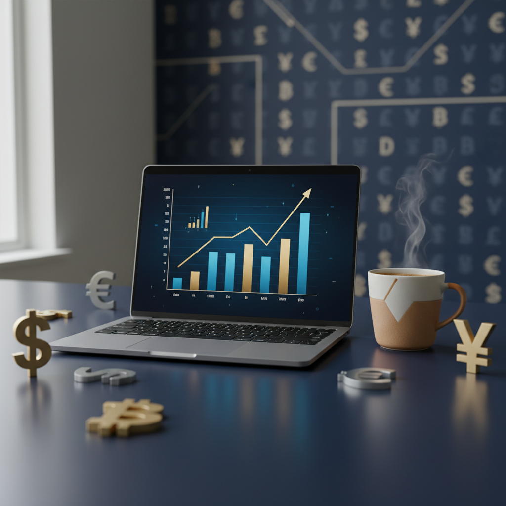 Desk with laptop showing digital product sales data, symbolizing the choice between US LLC and UK Ltd for non-US founders in 2026.