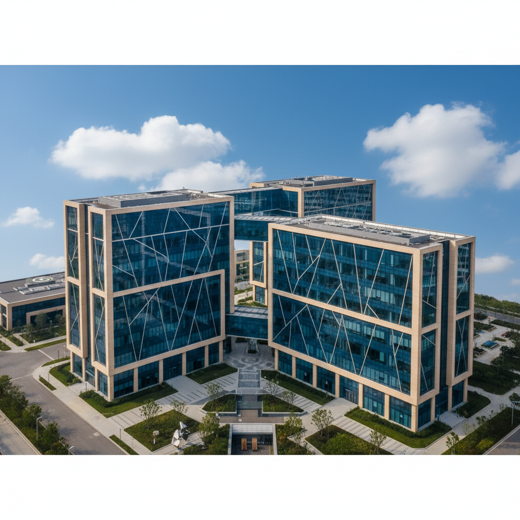 Modern office building reflecting clouds, symbolizing a US LLC operating with EU merchant accounts for global reach in 2026.