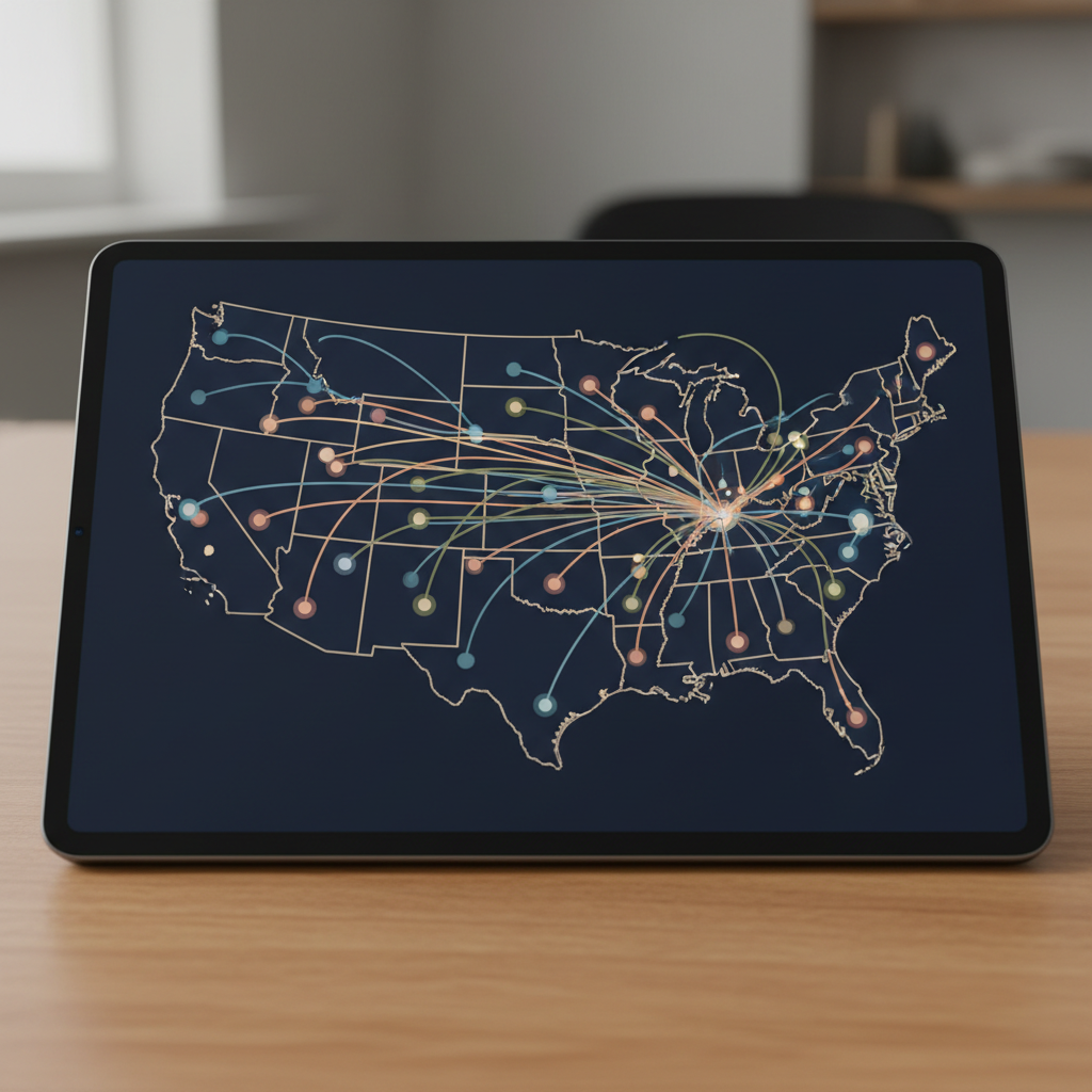 Map illustrating sales tax nexus complexity for non-resident LLCs in the United States in 2026