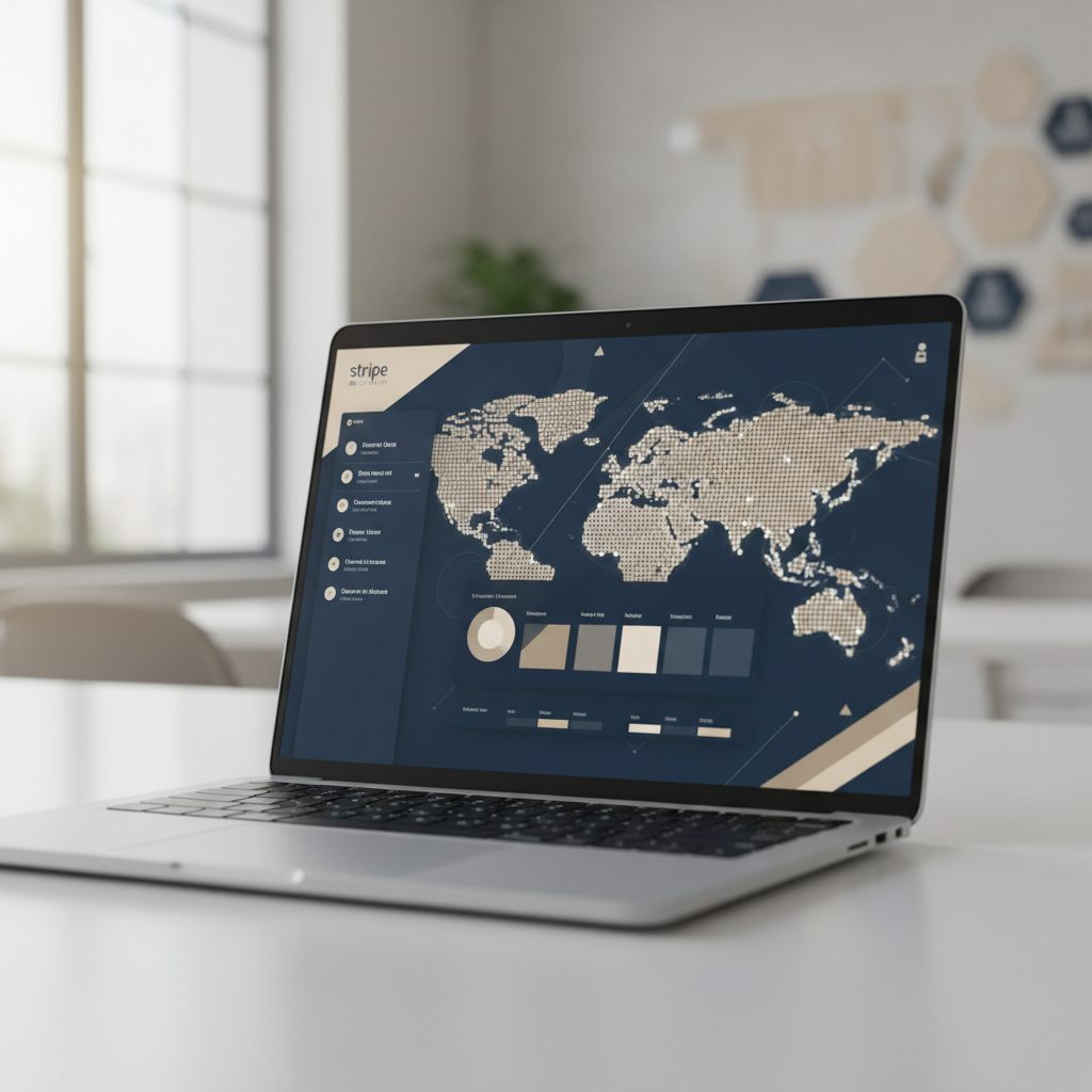 Non-US founder maximizing profit with Stripe Atlas dashboard on a laptop, showing global business reach in 2026