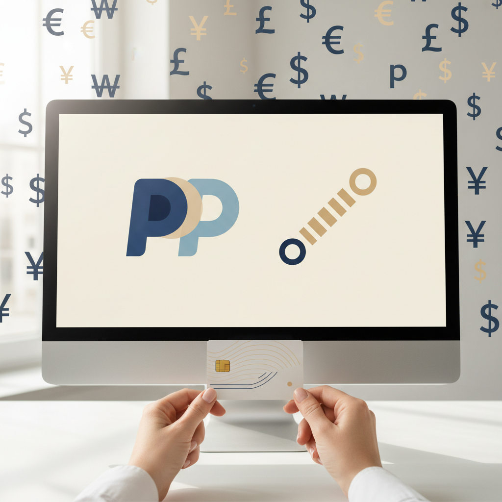 Non-US founder optimizing PayPal and Stripe payouts for US LLC in 2026, showing digital screens