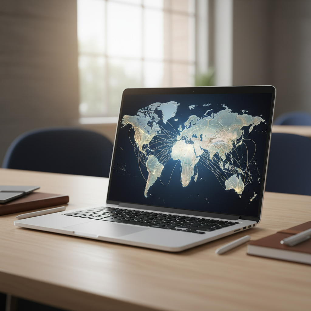 Laptop showing secure global network to bypass US LLC IP blocks for non-residents in 2026.