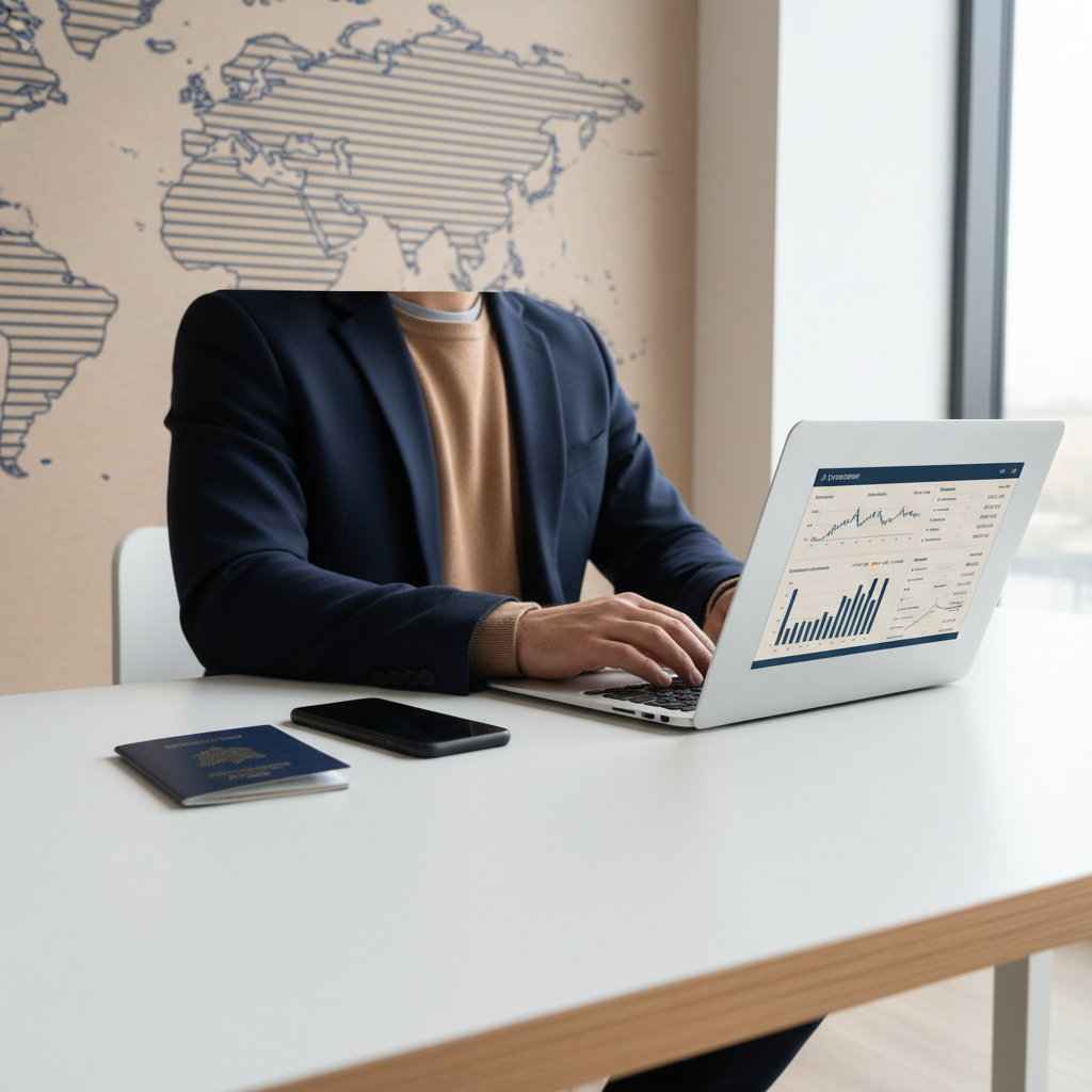 Non-US founder managing their US LLC finances remotely using the Payoneer platform in 2026